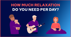 Illustration depicting various relaxation activities, questioning the daily need for relaxation.